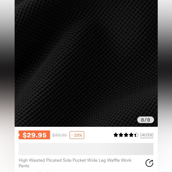Halara REGULAR Length High Waisted Side Pocket Wide Leg Waffle Work NEW!!!🖤 - Picture 9 of 12